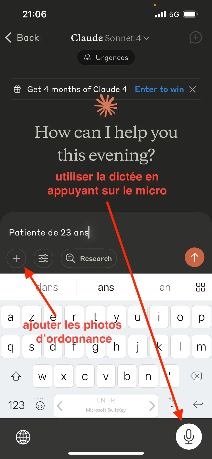 Utilisez le micro de votre téléphone pour dicter votre courrier au lit du patient